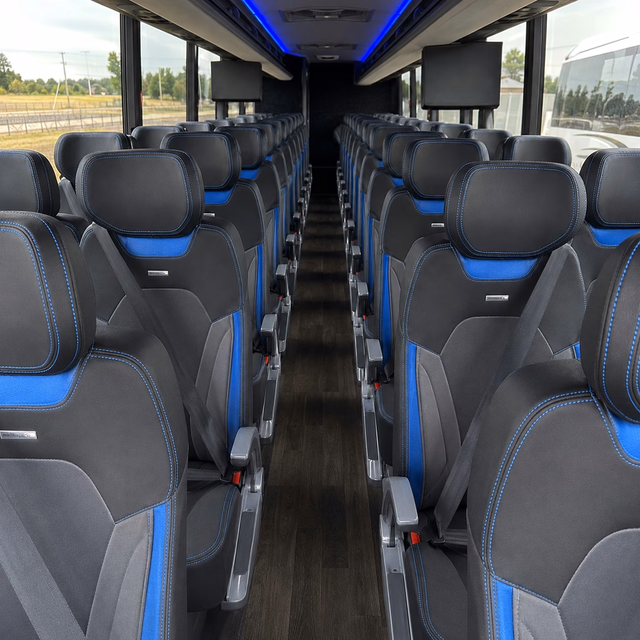 56 passenger charter bus interior