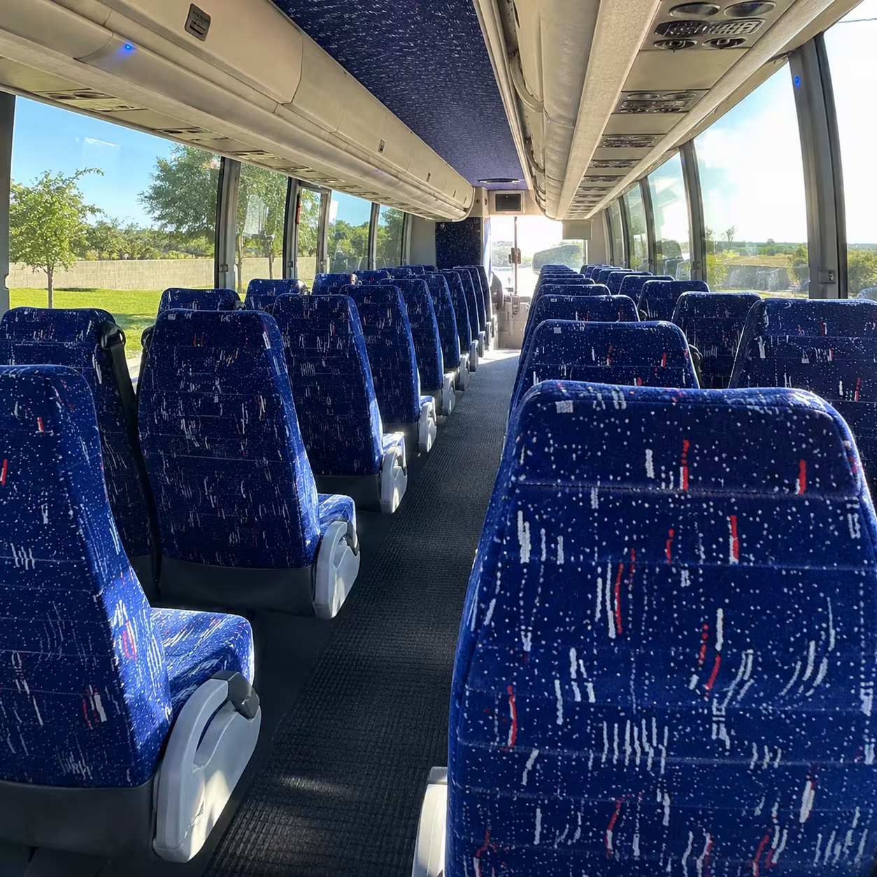 corona charter bus interior