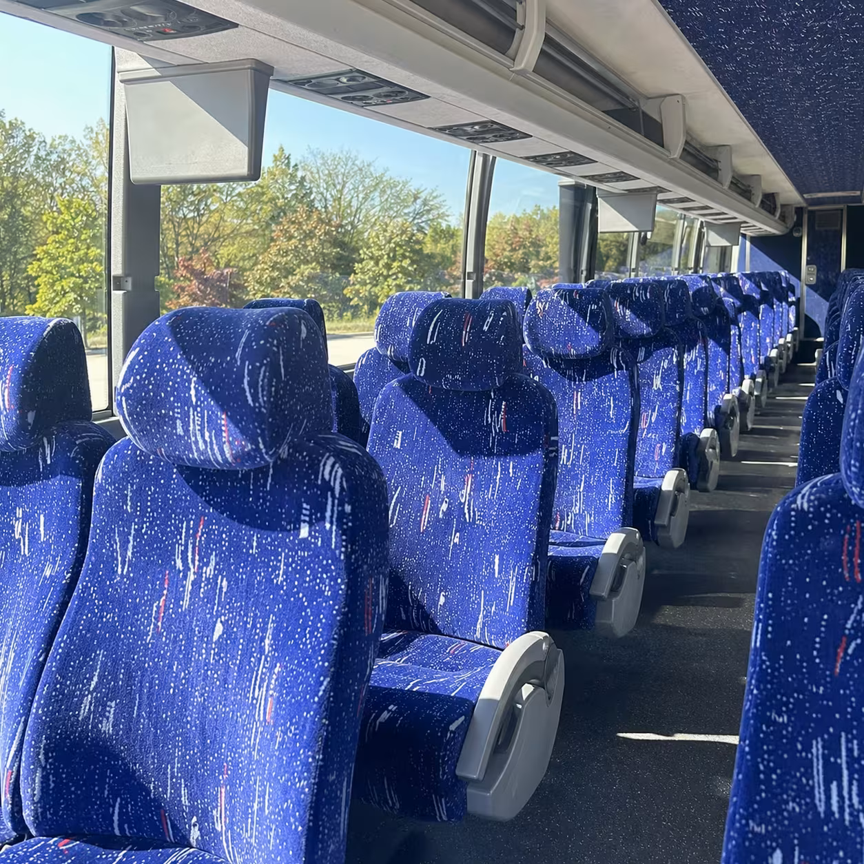 corona charter bus rental inside