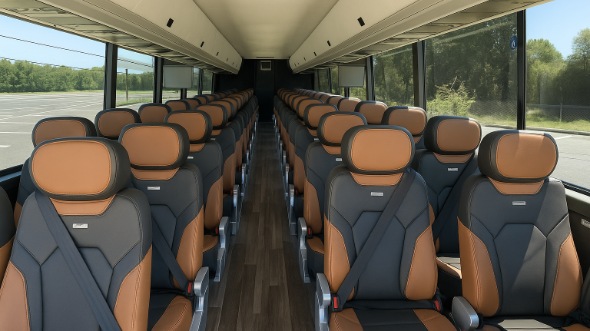 56 passenger charter bus interior corona
