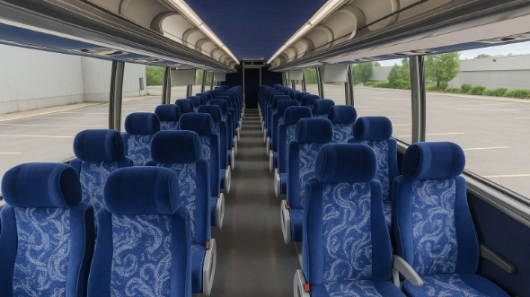 corona 54 passenger charter bus inside