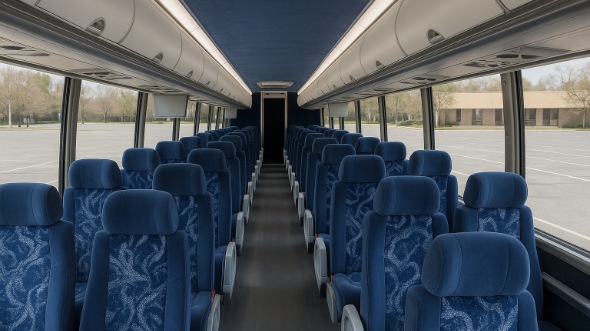 corona 56 passenger charter bus inside