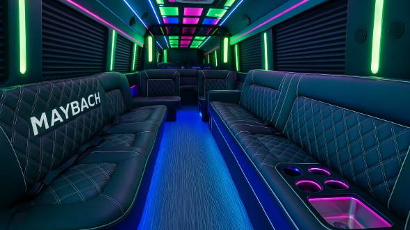 corona party bus rental inside